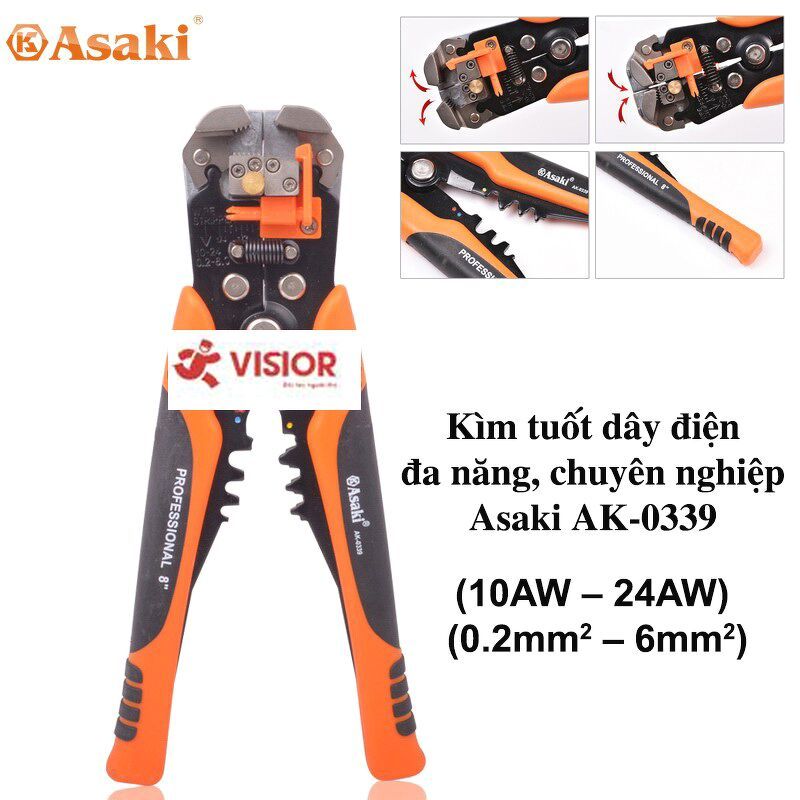 KÌM TUỐT DÂY - BẤM CỐT TỰ ĐỘNG ASAKI AK-0339