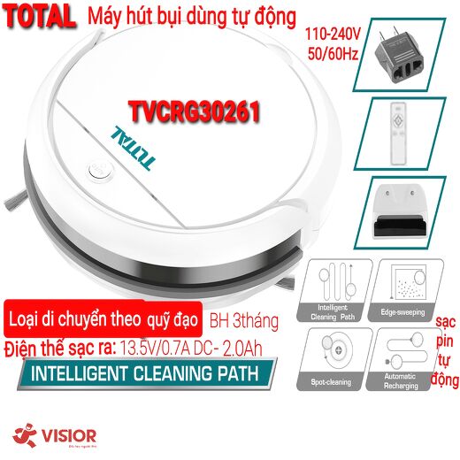 ROBOT HÚT BỤI TỰ ĐỘNG TOTAL TVCRG30261 (DI CHUYỂN THEO QUỸ ĐẠO)