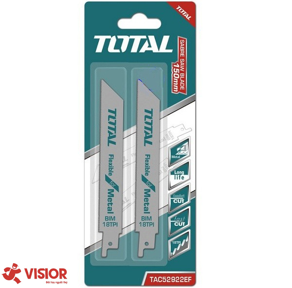 BỘ LƯỠI CƯA KIẾM (CƯA KIM LOẠI) TOTAL TAC52922EF (VỈ 2 CÁI)