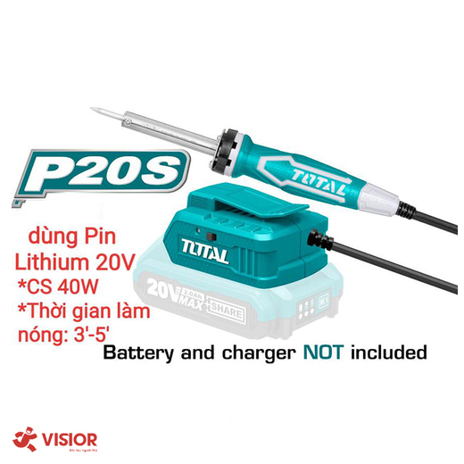 MỎ HÀN CHÌ TOTAL 40W DÙNG PIN 20V TSILI2001