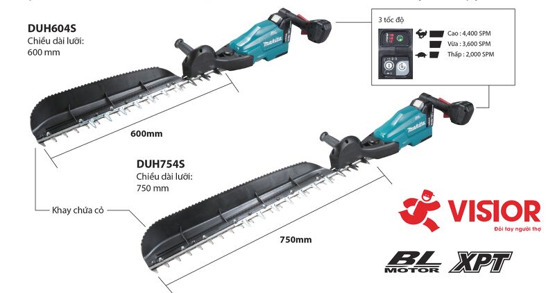 MÁY TỈA HÀNG RÀO MAKITA DÙNG PIN 18V 5.0AH DUH604SRT 600MM