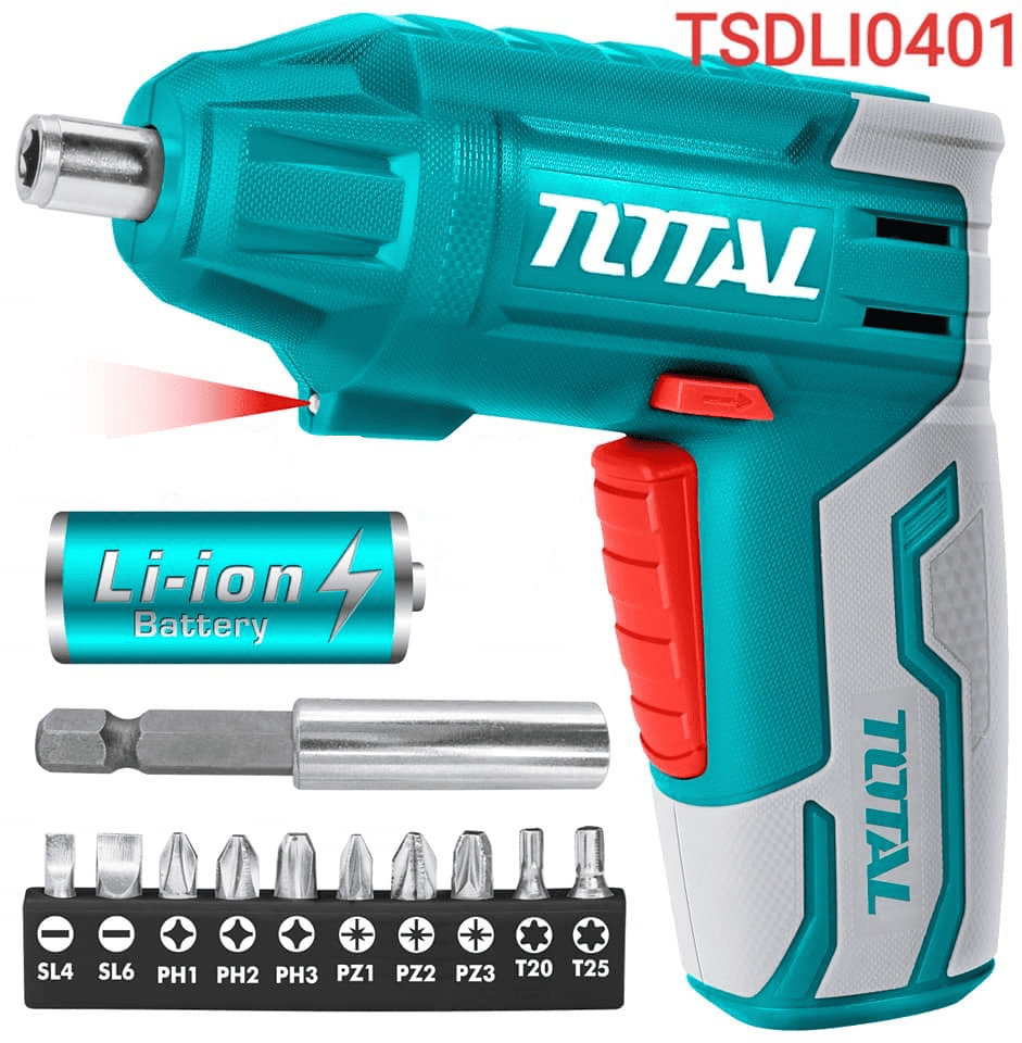 MÁY SIẾT VÍT DÙNG PIN 4V TOTAL TSDLI0401