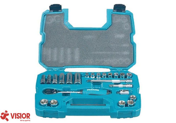 BỘ CẦN SIẾT TỰ ĐỘNG VÀ ĐẦU TUÝP (23 chi tiết) MAKITA B-65573