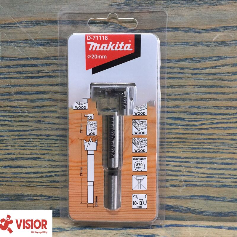 MŨI KHOÉT GỖ 20 MM X 77MM MAKITA D-71118