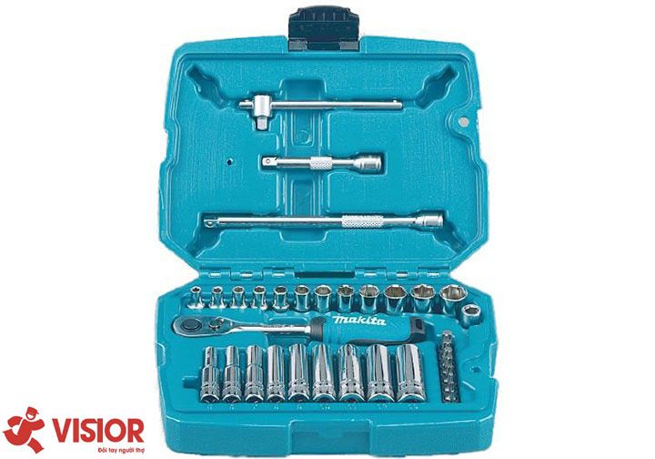 BỘ CẦN SIẾT TỰ ĐỘNG VÀ ĐẦU TUÝP 34 CHI TIẾT 1/4 INCH MAKITA B-65567