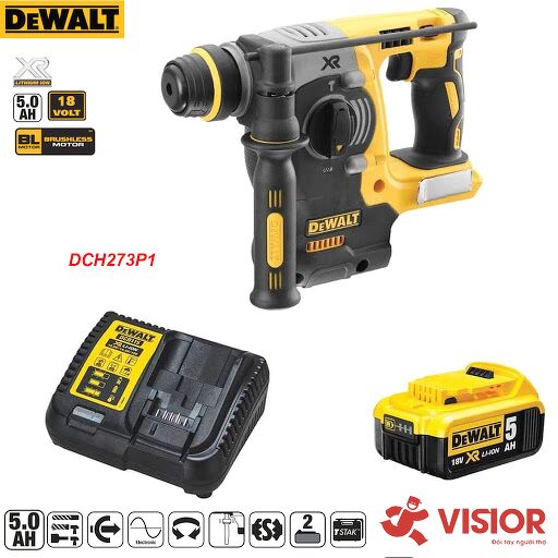 MÁY KHOAN BÊ TÔNG DÙNG PIN 18V DEWALT DCH273BM1