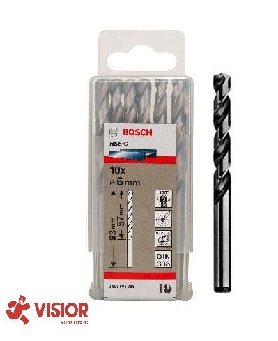 MŨI KHOAN SẮT HSS-G BOSCH 6MM 2608595066 (LẺ 1 mũi)