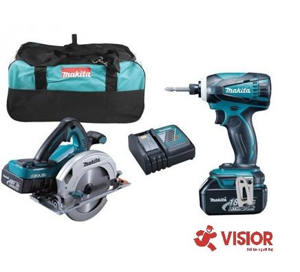 BỘ SẢN PHẨM MÁY CƯA ĐĨA VÀ VẶN VÍT DÙNG PIN 18V MAKITA DLX2085M