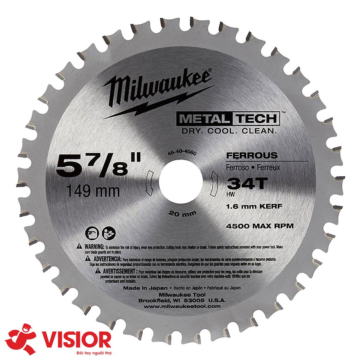 LƯỠI CẮT KIM LOẠI 34T 149MM MILWAUKEE 48-40-4080