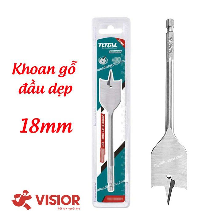 MŨI KHOAN GỖ ĐẦU DẸP 18MM TOTAL TAC161801