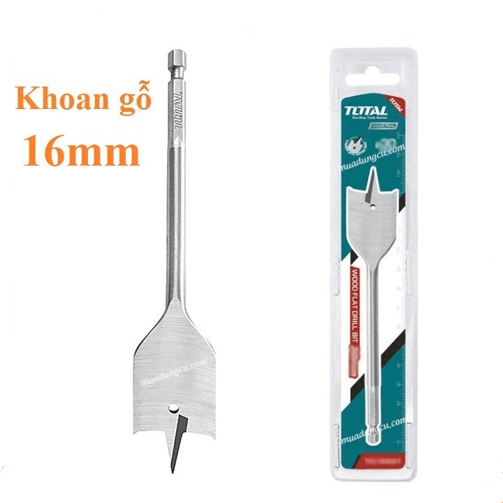 MŨI KHOAN GỖ ĐẦU DẸP 16MM TOTAL TAC161601