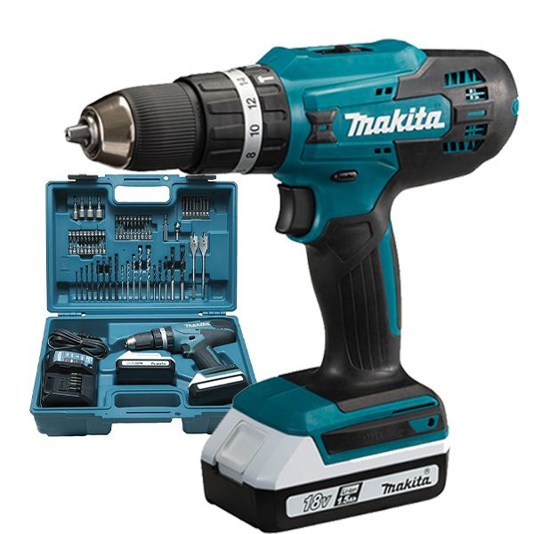 MÁY KHOAN BÚA, VẶN VÍT DÙNG PIN 18V MAKITA HP488DYEX1 (74 CÁI MŨI KHOAN)