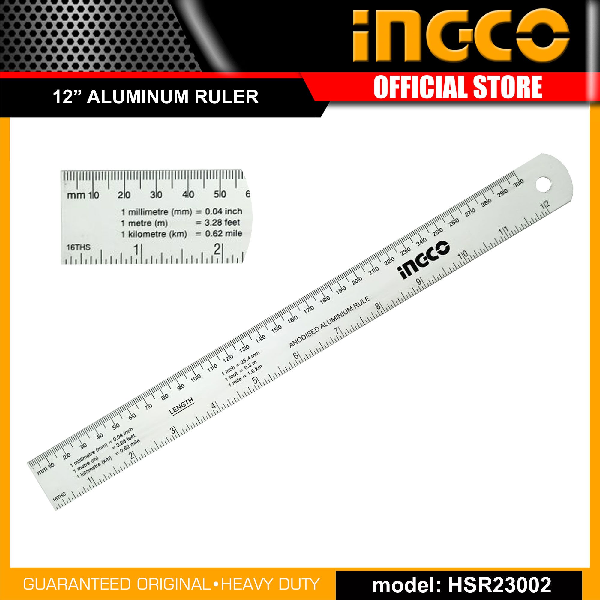 THƯỚC NHÔM 30CM INGCO HSR23002