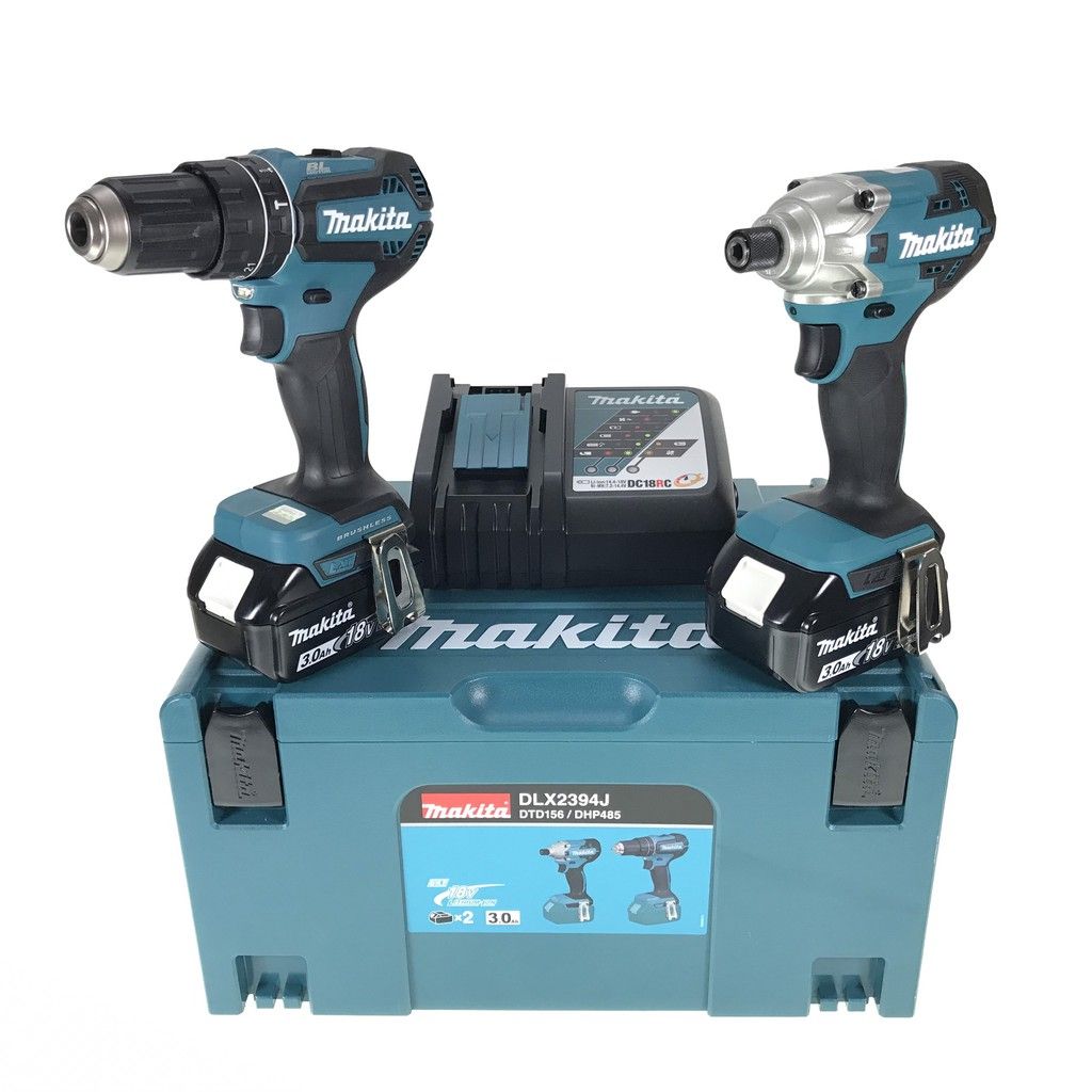 BỘ SẢN PHẨM (DTD156+DHP485+BL1830B+DC18RC)(18V) MAKITA DLX2394J