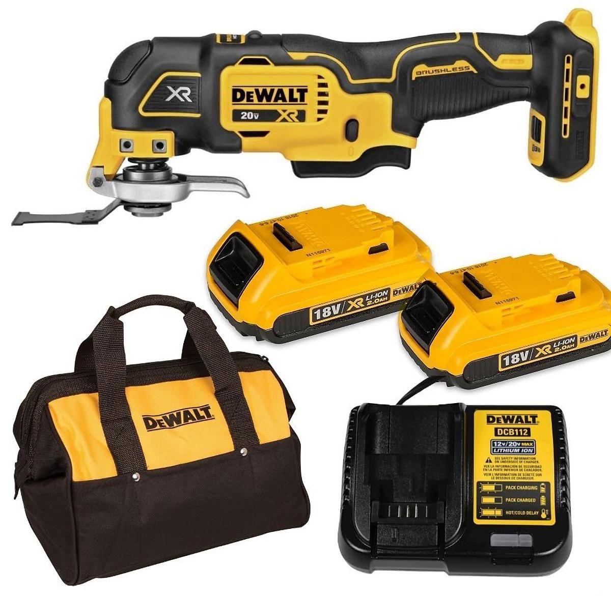 MÁY CẮT ĐA NĂNG PIN 20V DEWALT DCS356D2 - Máy,Sạc, 2pin*2Ah Túi vải