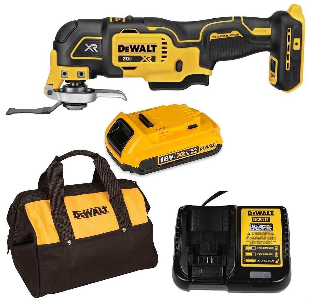 MÁY CẮT ĐA GÓC PIN DEWALT DCS356D1  - Máy,Sạc, 1pin*2Ah Túi vải