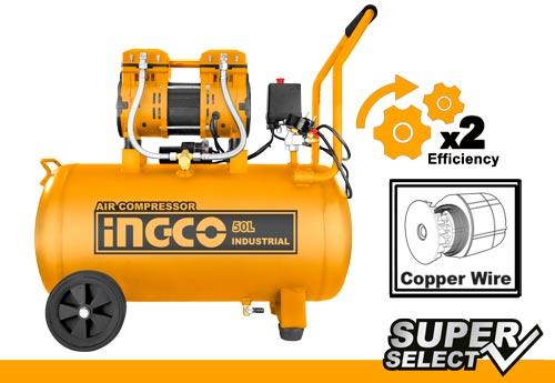 MÁY NÉN KHÍ KHÔNG DẦU 50L INGCO ACS112501T