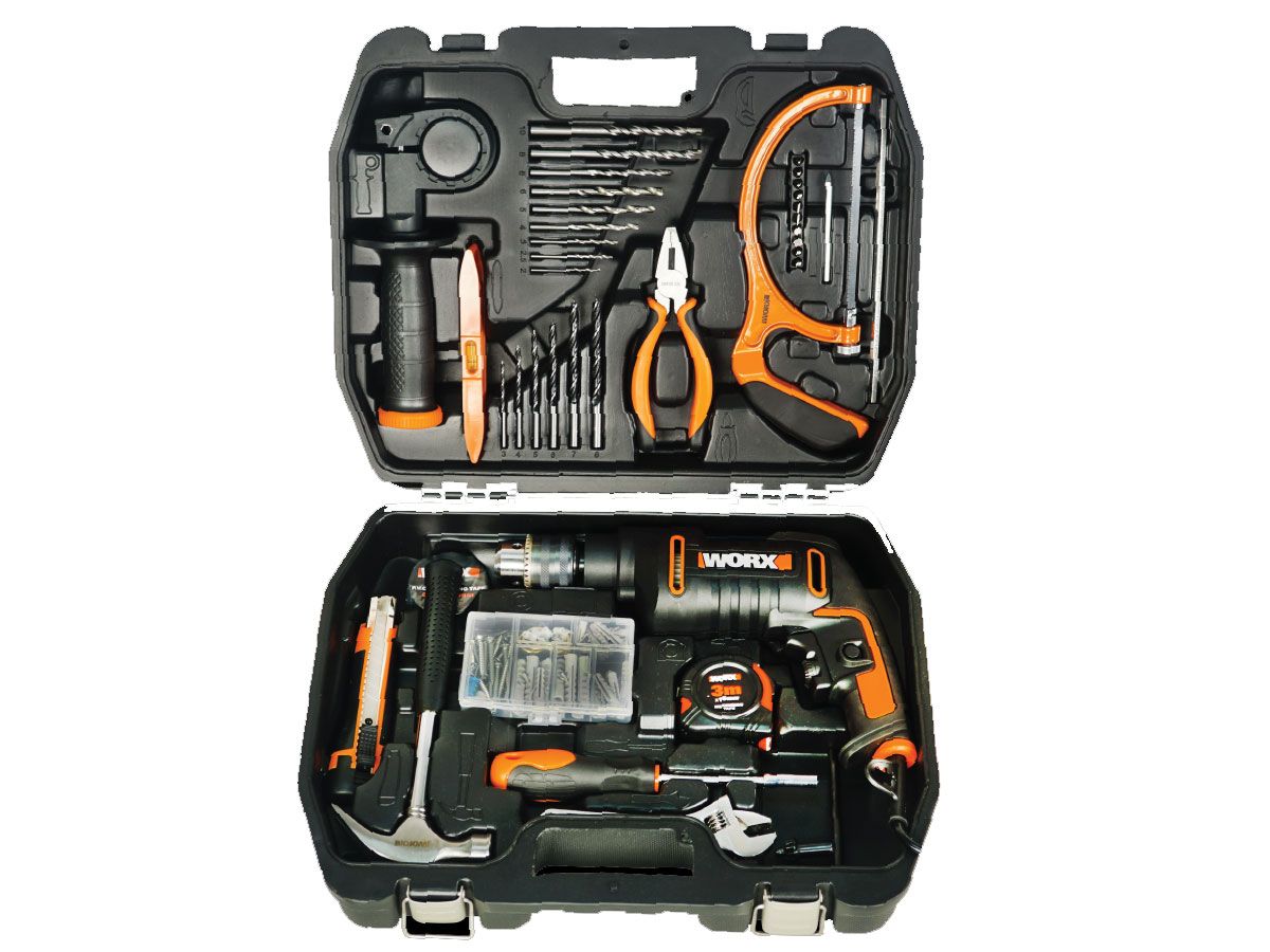 MÁY KHOAN ĐỘNG LỰC 600W 13MM WX317.3 (ĐẦU MĂNG RANH - SET) WORX ORANGE