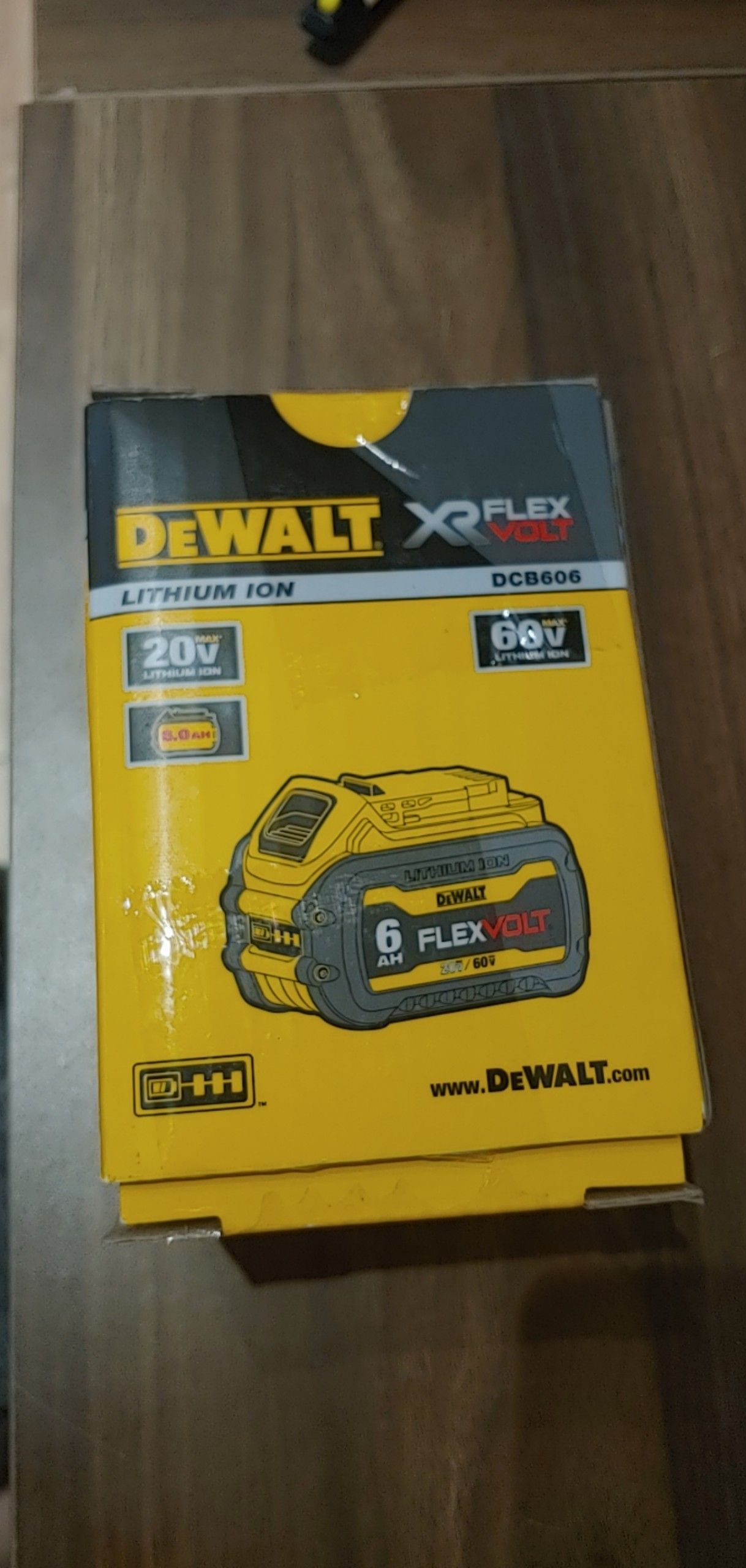 PIN DEWALT FLEXVOLT 20V/ 60V MAX 6AH DCB606-KR