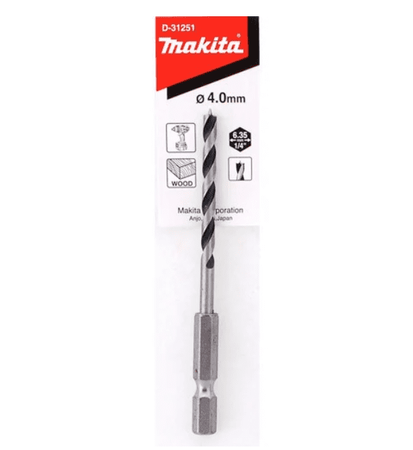 MŨI KHOAN GỖ ĐẦU 1/4INCH MAKITA 4MM D-31251