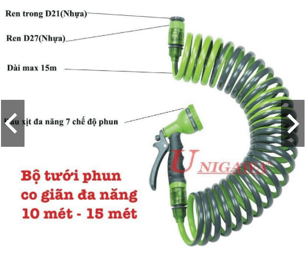 BỘ VÒI XỊT TƯỚI CÂY ĐA NĂNG 7 CHẾ ĐỘ UNIGAWA 10M UN5910S