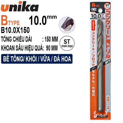 MŨI KHOAN BÊ TÔNG VÀ GẠCH MEN UNIKA B10.0X150