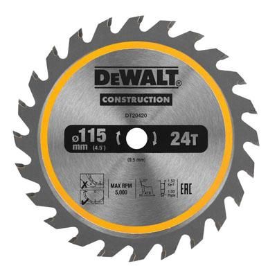 LƯỠI CƯA DEWALT 24 RĂNG DT20420-QZ (115 X 9.5 X 24T TCT)