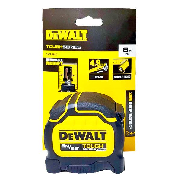 THƯỚC CUỘN THÉP 2 MẶT 8M CÓ NAM CHÂM DEWALT DWHT36926-30