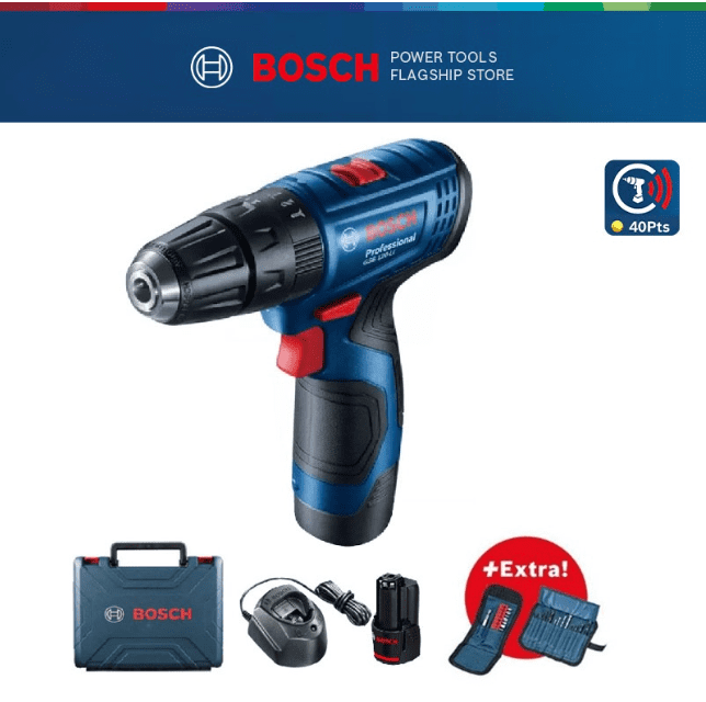 MÁY KHOAN ĐỘNG LỰC PIN BOSCH GSB 120-LI GEN II (1 pin + phụ kiện) 06019G81L1