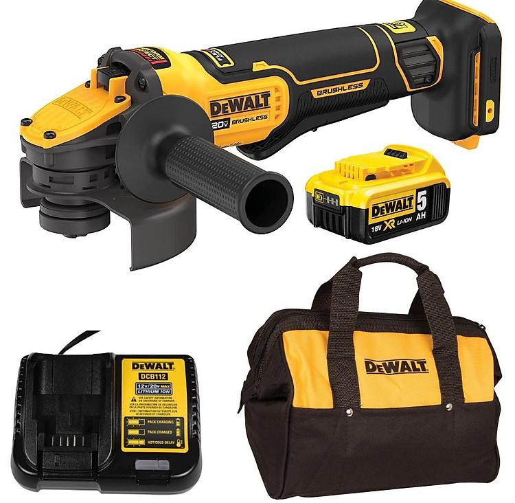 MÁY MÀI GÓC 100MM DÙNG PIN 18V DEWALT DCG409P1 (Máy, Sạc, 1pin*5Ah Túi vải)