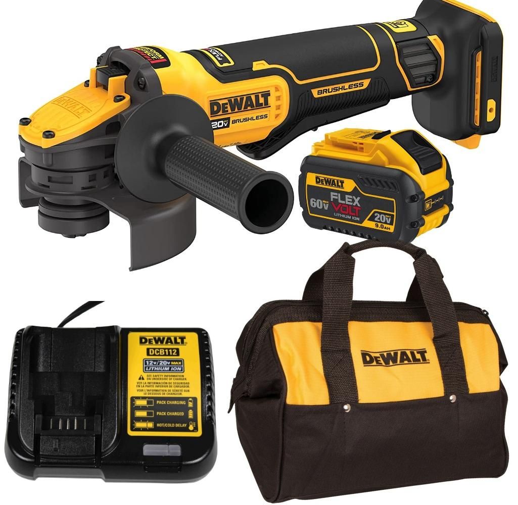 MÁY MÀI GÓC 100MM DÙNG PIN 18V DEWALT DCG409X1 (Máy, Sạc, 1pin*9Ah Túi vải)