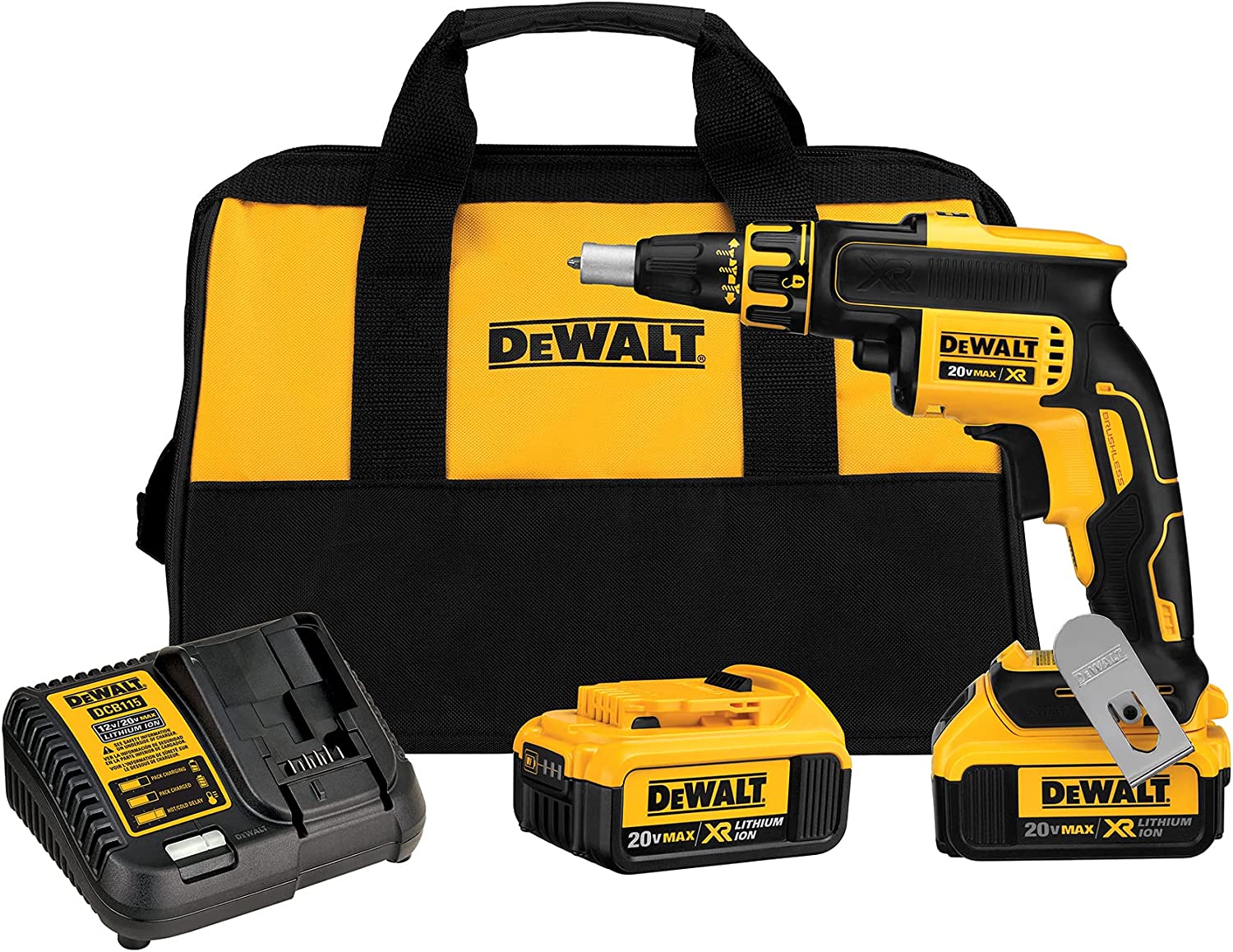 MÁY BẮT VÍT THẠCH CAO DÙNG PIN 18V DEWALT DCF620M2 - Máy, Sạc, 2pin*4Ah Túi vải