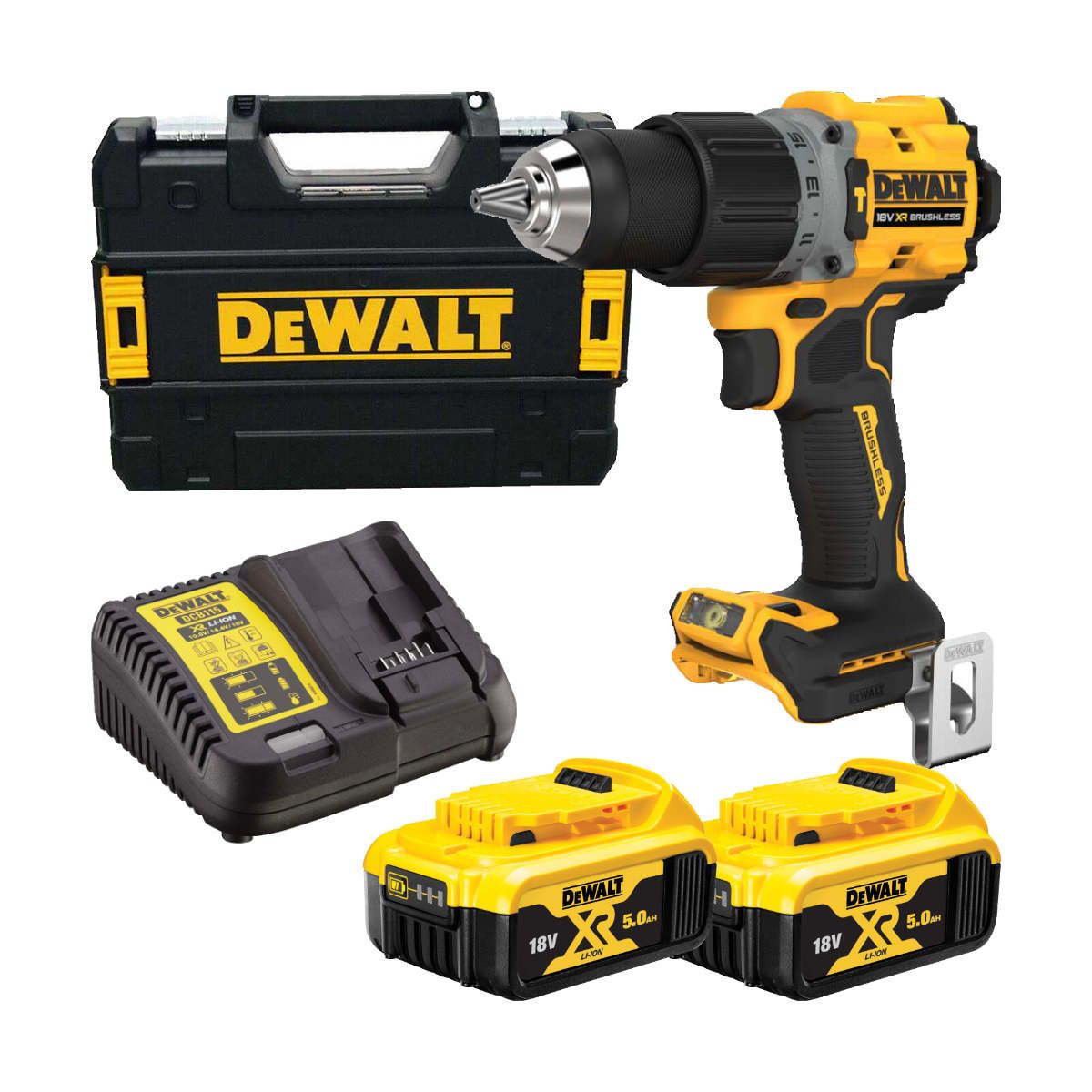 MÁY KHOAN DÙNG PIN 20V DEWALT DCD805P2T - Máy,sạc, 2pin*5Ah ,Vali