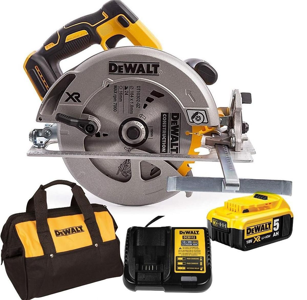 MÁY CƯA ĐĨA DÙNG PIN 18V DEWALT DCS570P1 -  Máy, Sạc, 1pin*5Ah Túi vải