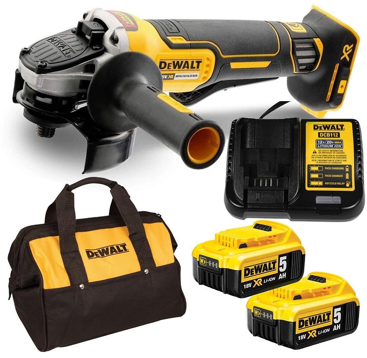 MÁY MÀI GÓC 100mm DÙNG PIN 20V DEWALT DCG406P2 (sạc, 2 pin * 5.0Ah, túi vải)​