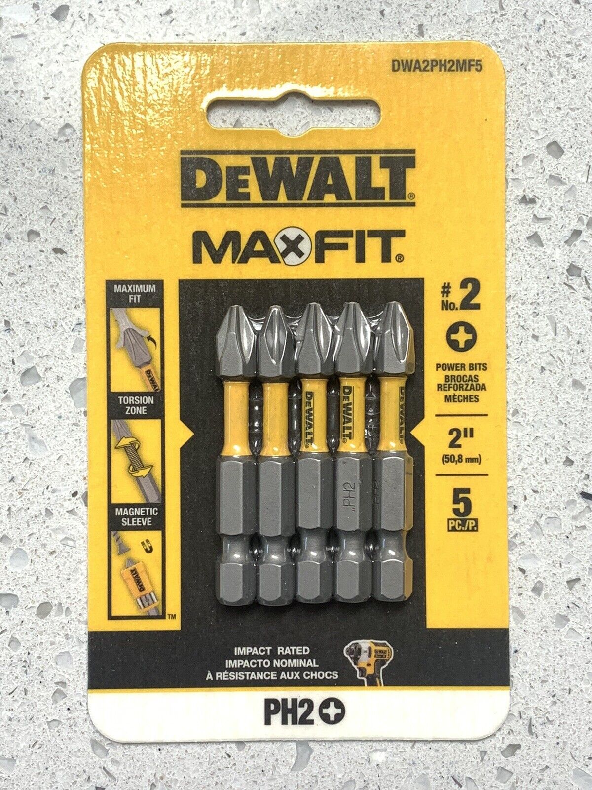 BỘ 5 MŨI VÍT DEWALT DWA2PH2MF5 PH2x50MM