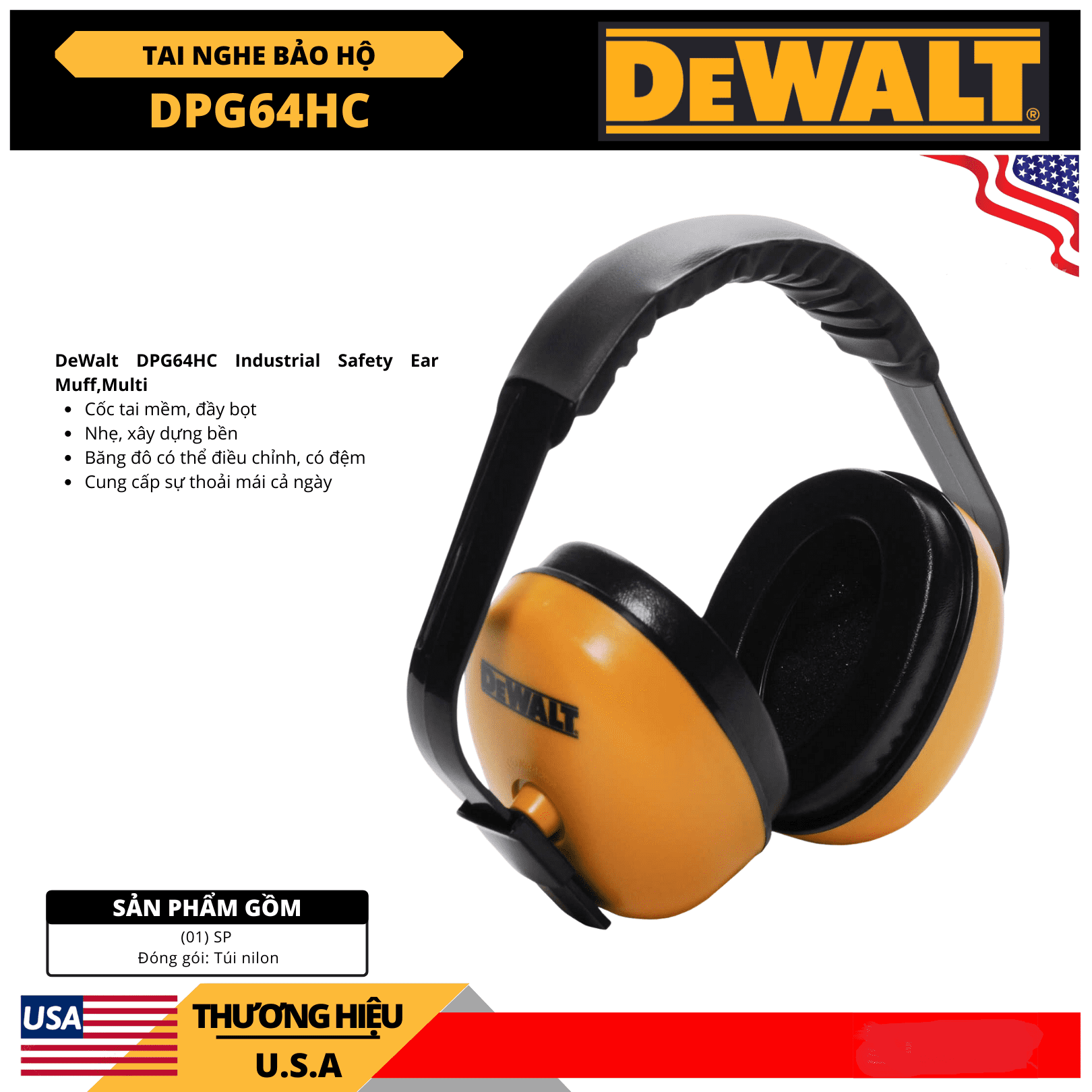 TAI NGHE BẢO HỘ DEWALT DPG64HC