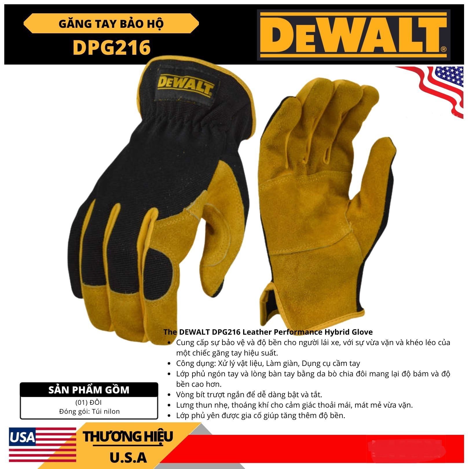 GĂNG TAY BẢO HỘ DEWALT DPG216