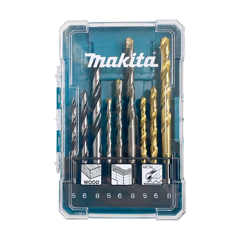 BỘ MŨI KHOAN 9 MŨI GỖ KIM LOẠI TƯỜNG MAKITA D-71962