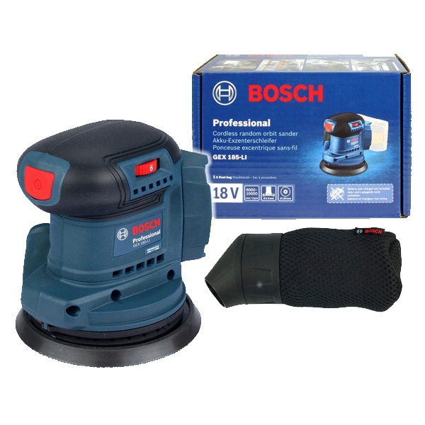 MÁY CHÀ NHÁM DÙNG PIN BOSCH GEX 185-LI (SOLO)