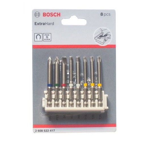 MŨI VÍT EXTRA HARD 65MM PH2 PZ SL6 T15,20,25, H3,4 (8 MÓN) BOSCH 2608522417