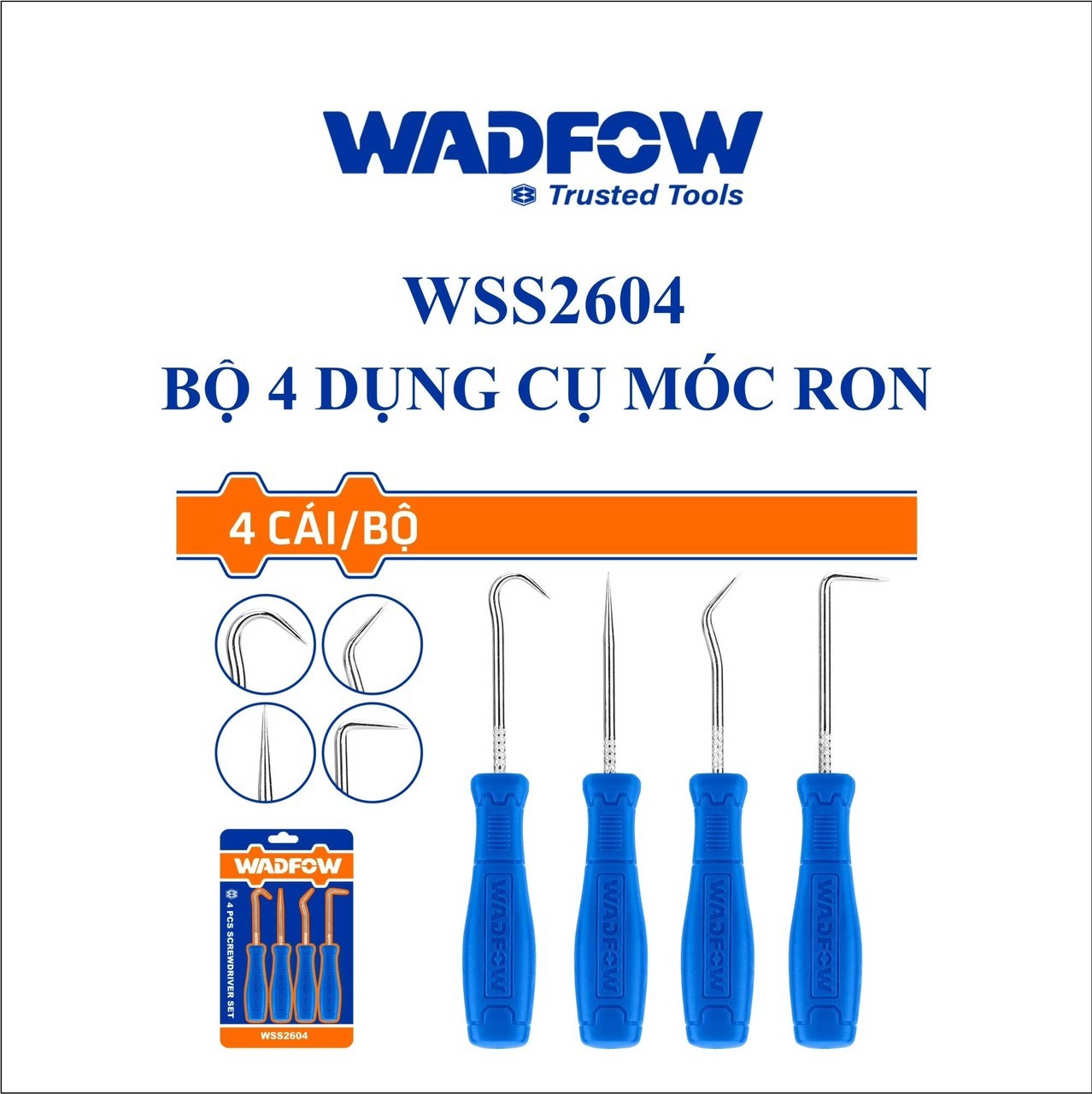 BỘ 4 DỤNG CỤ MÓC RON WADFOW WSS2604