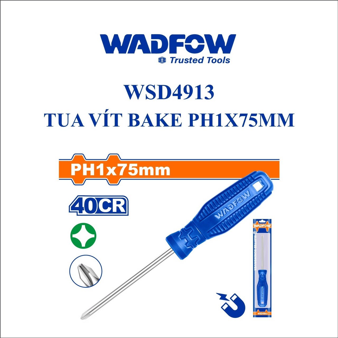 TUA VÍT BAKE PH1X75MM WADFOW WSD4913