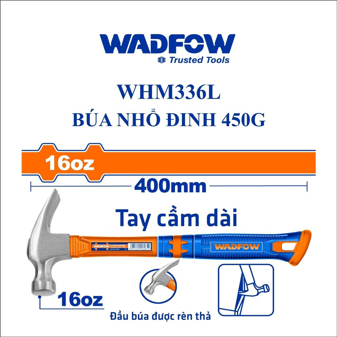 BÚA NHỔ ĐINH 450G WADFOW WHM336L