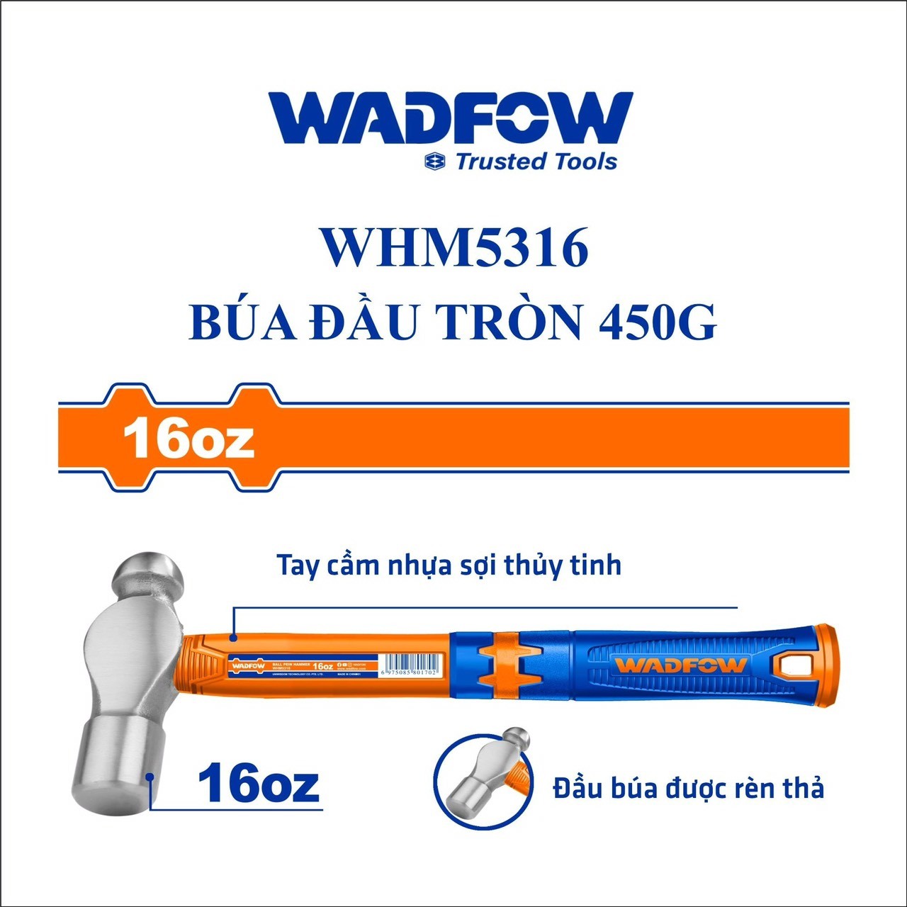 BÚA ĐẦU TRÒN 450G WADFOW WHM5316