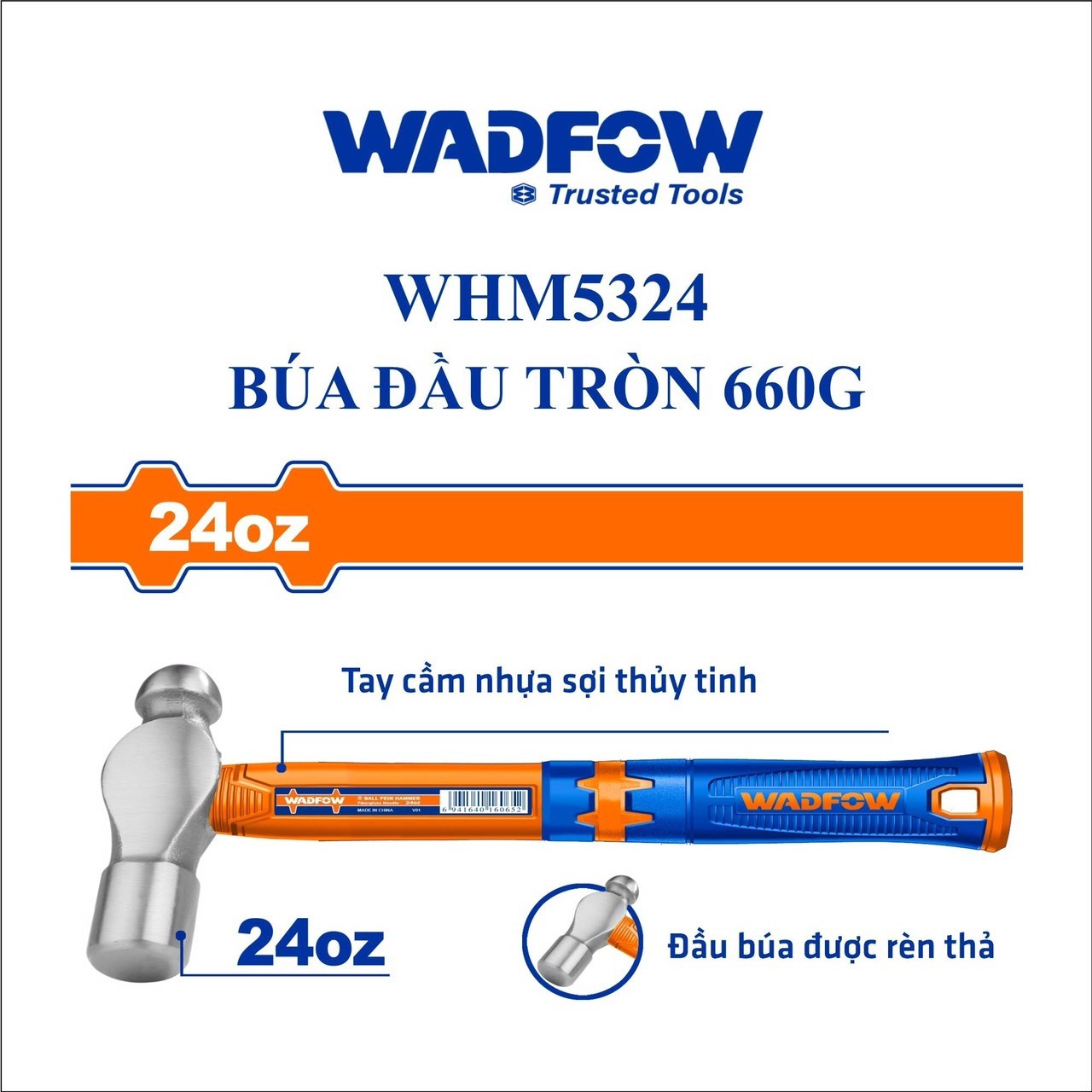 BÚA ĐẦU TRÒN 660G WADFOW WHM5324