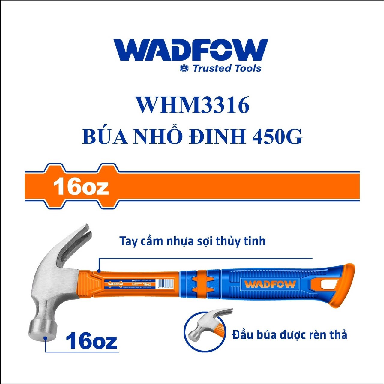 BÚA NHỔ ĐINH 450G WADFOW WHM3316