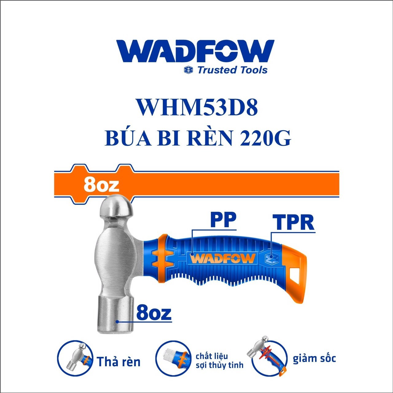 BÚA ĐẦU TRÒN 220G WADFOW WHM53D8