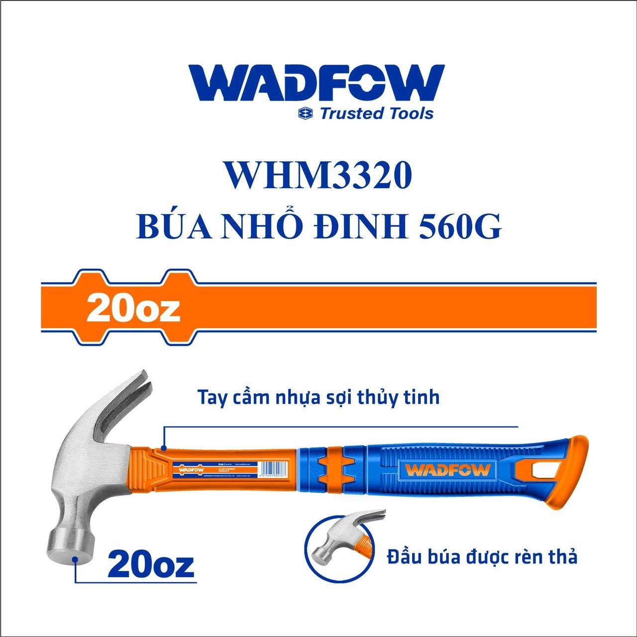 BÚA NHỔ ĐINH 560G WADFOW WHM3320