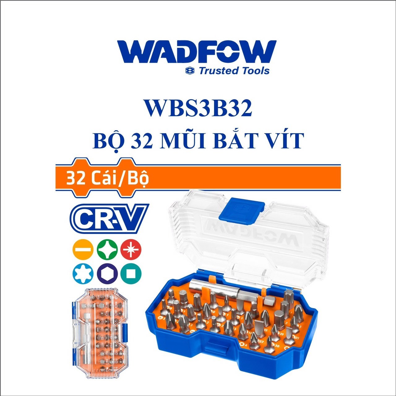 BỘ 32 MŨI BẮT VÍT ĐA NĂNG WADFOW WBS3B32